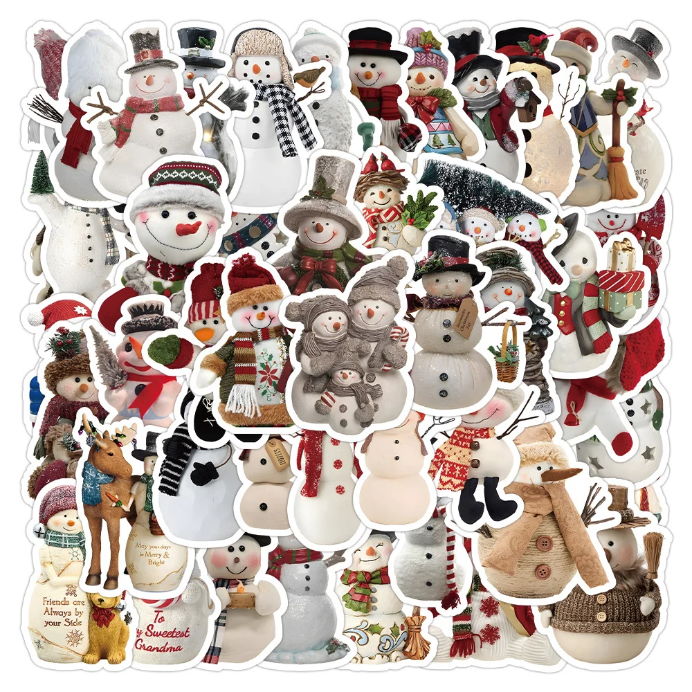 

10/30/50pcs Kawaii Winter Christmas Stickers Cute Cartoon Snowman Sticker for Stationery Phone Luggage DIY Decoration Decals Toy