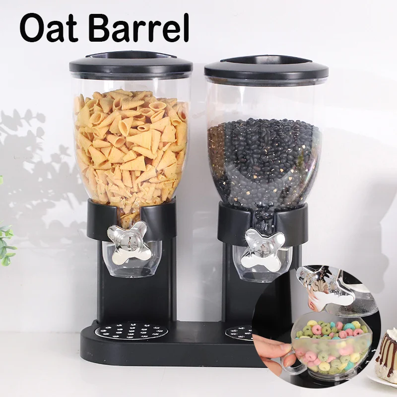 Double Drum Oat Pot Grain Machine Household Grain Bucket Storage Tank Separator Kitchen Cereal Jars Food Dispenser Containers