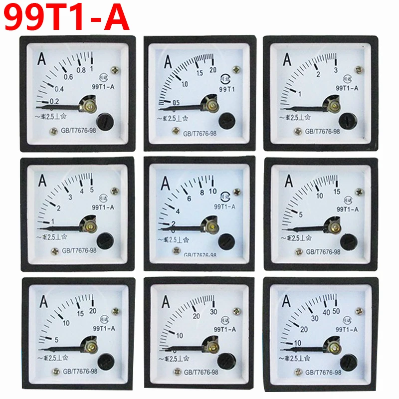 Zeiger Typ Wechselstrom Ampere meter 99 t1 1a ~ 600a Analog Panel Ampere meter Messgerät Ampere Strom messer