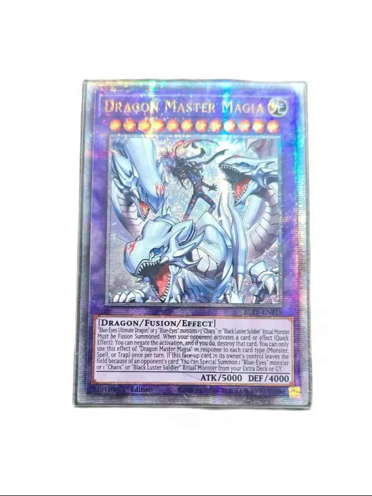 Настольная игра Yu Gi Oh, квазихромная, E/QCSER TCG Dragon Master Magic (BLTR-EN118), коллекция на английском языке, открытка на заказ, NotOriginal