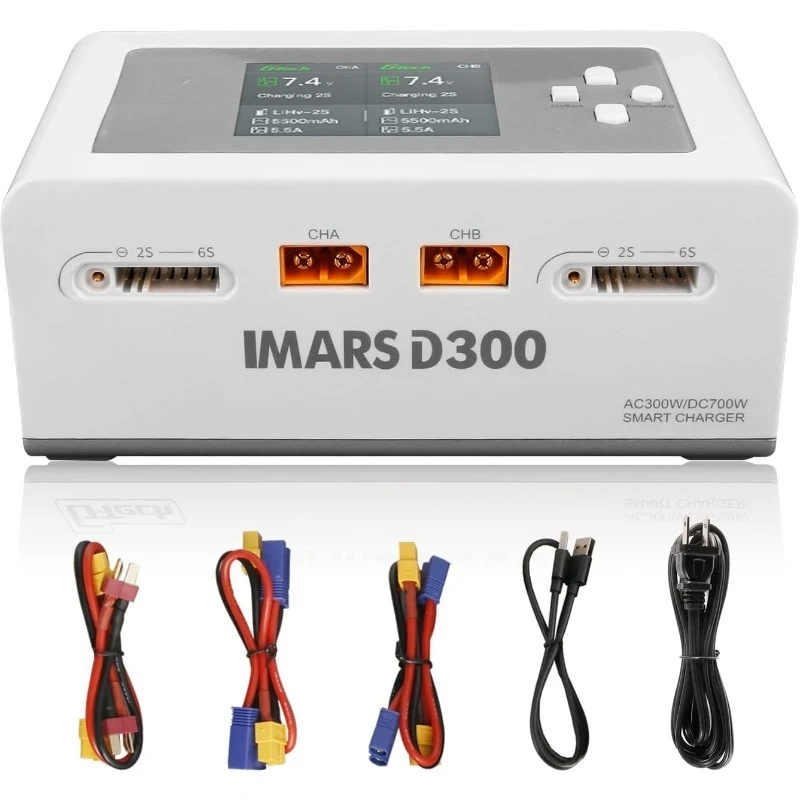 

Зарядное устройство Lipo IMARS D300 Серия G-Tech Умное зарядное устройство Lipo 16A AC 300 Вт постоянного тока 700 Вт Lipo Charge (белый)