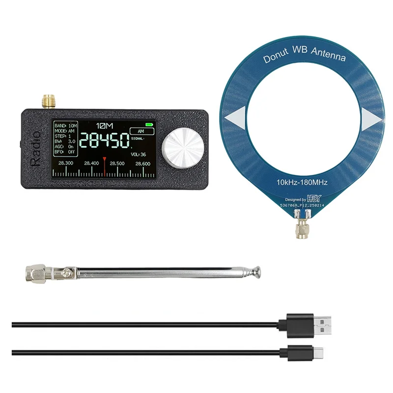 A99E-Mini SI4732 SMA Interface Mini Loop Antenna Pocket Size Radio Receiver Mini Radio LSB USB AM FM Radio Withantenna