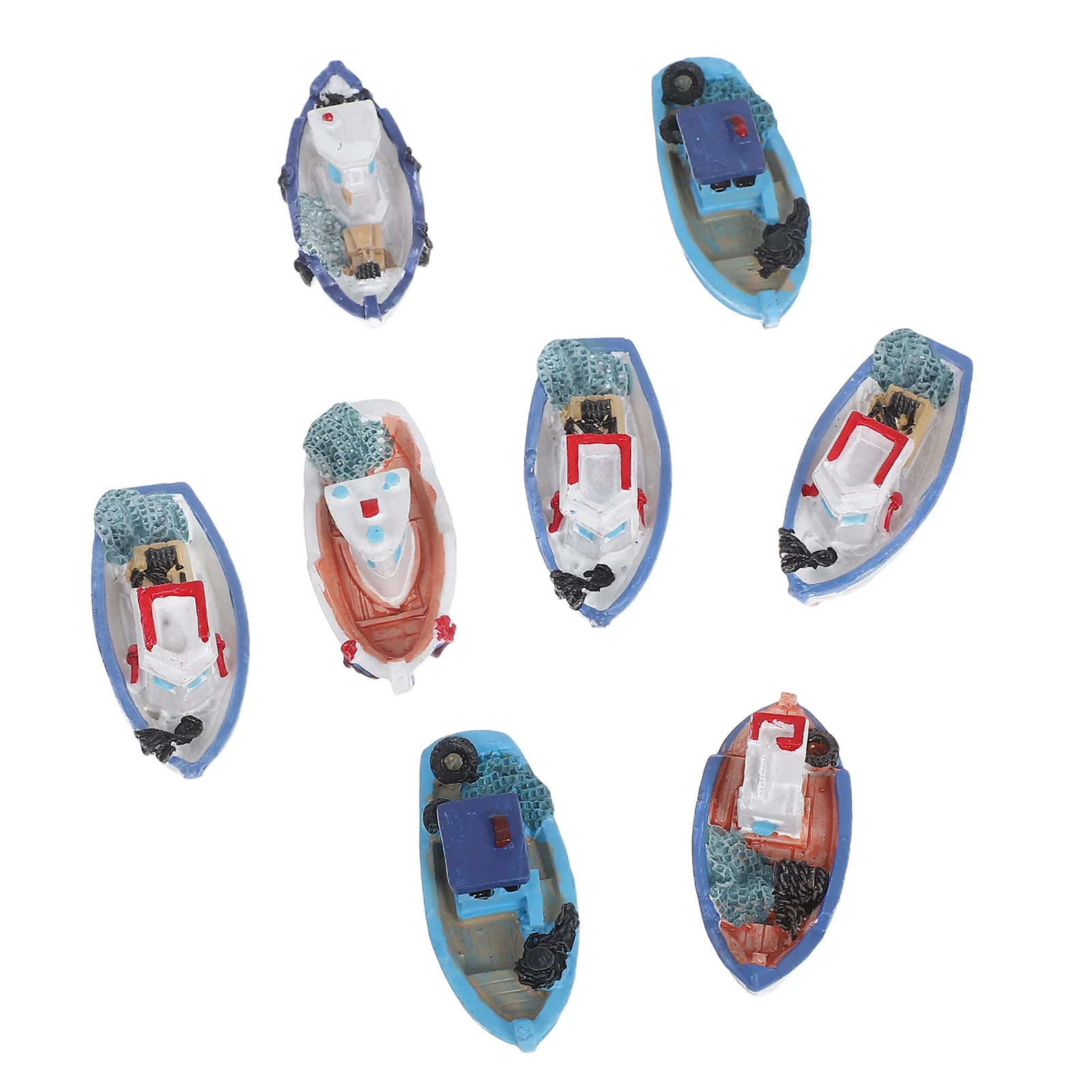 

8Pcs Miniature Beach Style Yacht Ornaments for Desktop Mini House Beach Landscape Decor Accessories Set Miniature Ornament Kit