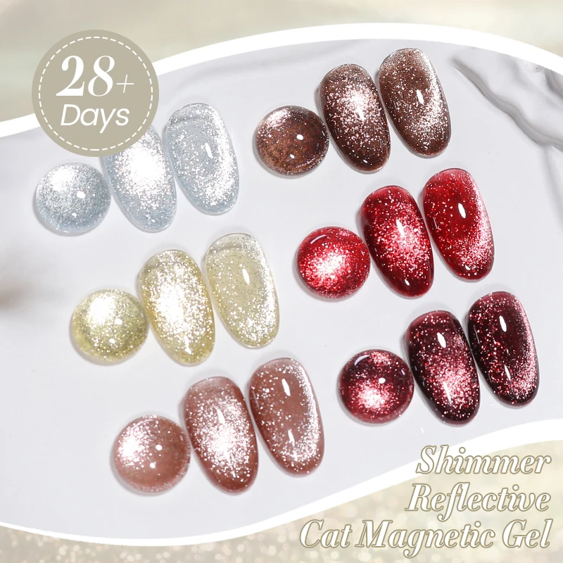 BORN PRETTY Zilver Reflecterende Kat Magnetische Gel Nagellak 10 ml Varnis Semi Permanente Super Sparkle Prachtige Nail Art Manicure