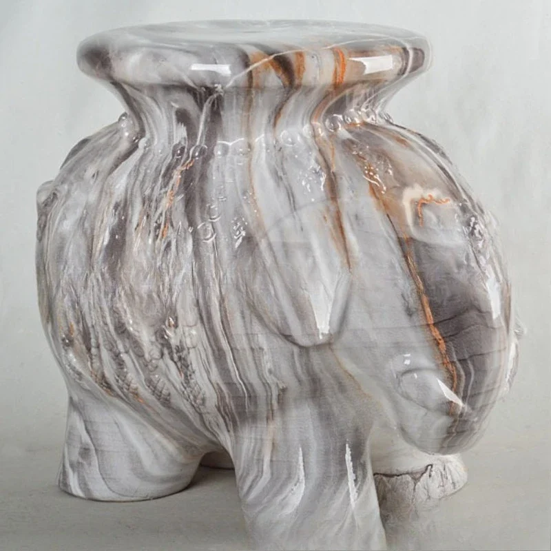 Marble pattern ceramic stool outdoor indoor living room decoration bathroom shoe changing stool elephant chair stool