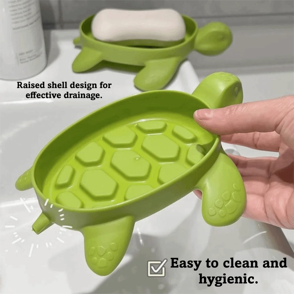Simple Anti-slip Turtles Shape Soap Box Cute Self Draining Drain Soap Holder Box Plastic Soap Holder Laundry