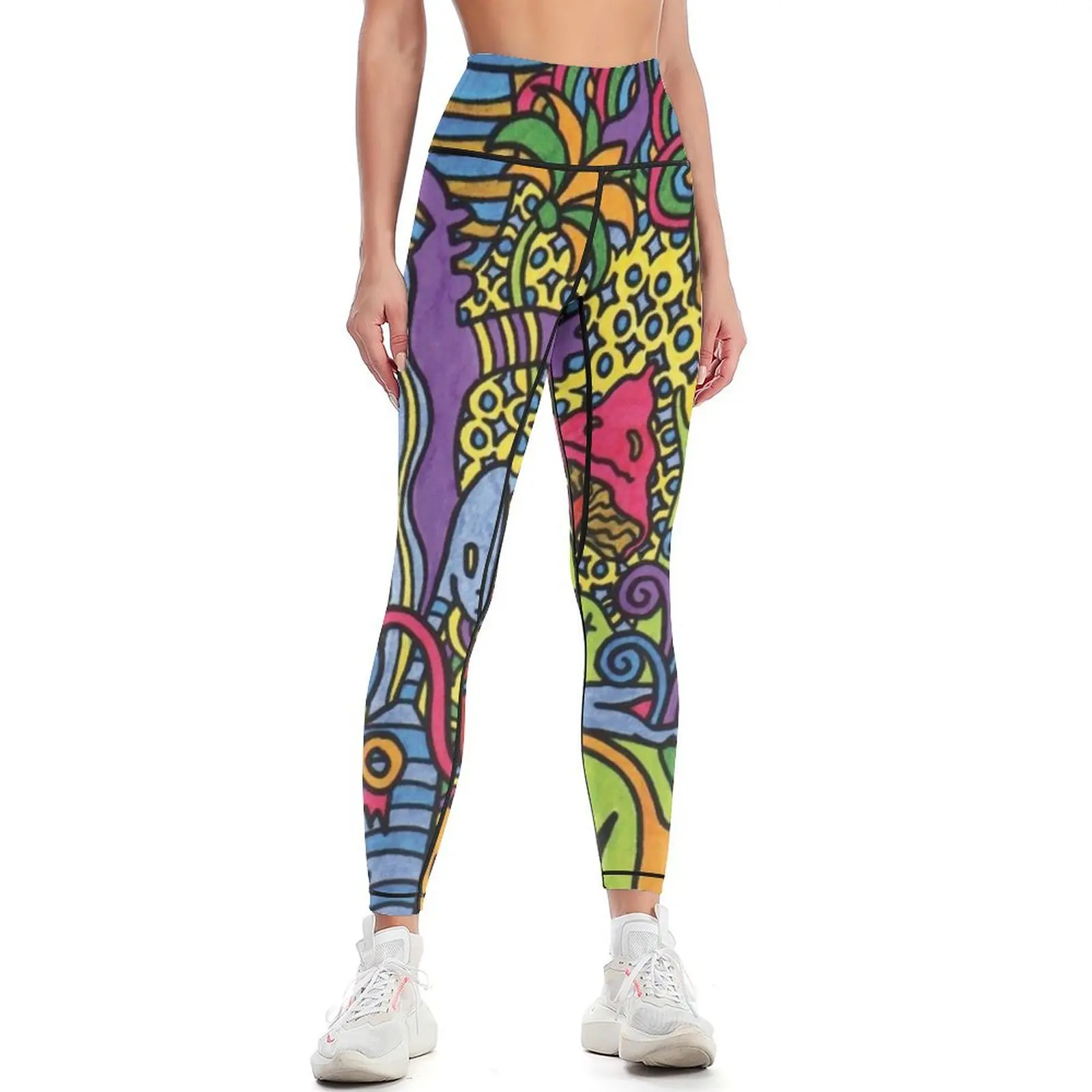 

Colorful Random Art Leggings harem pants sportswear woman gym 2025 Women sports Women's sportswear Womens Leggings