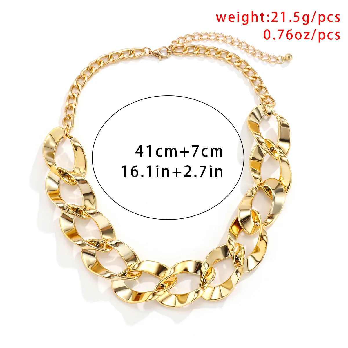 2023 Chunky Link Chain Necklace for Women Men Punk Acrylic Thick Neck Chains Choker Necklace Vintage Jewelry Gift