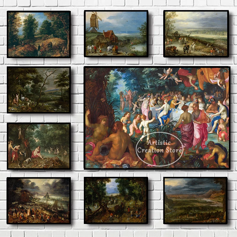 Jan Brueghel The Elder Famous Art Canvas Painting Prints Christ Preaching From The Boat Vintage Wall Picture Living Room Decor