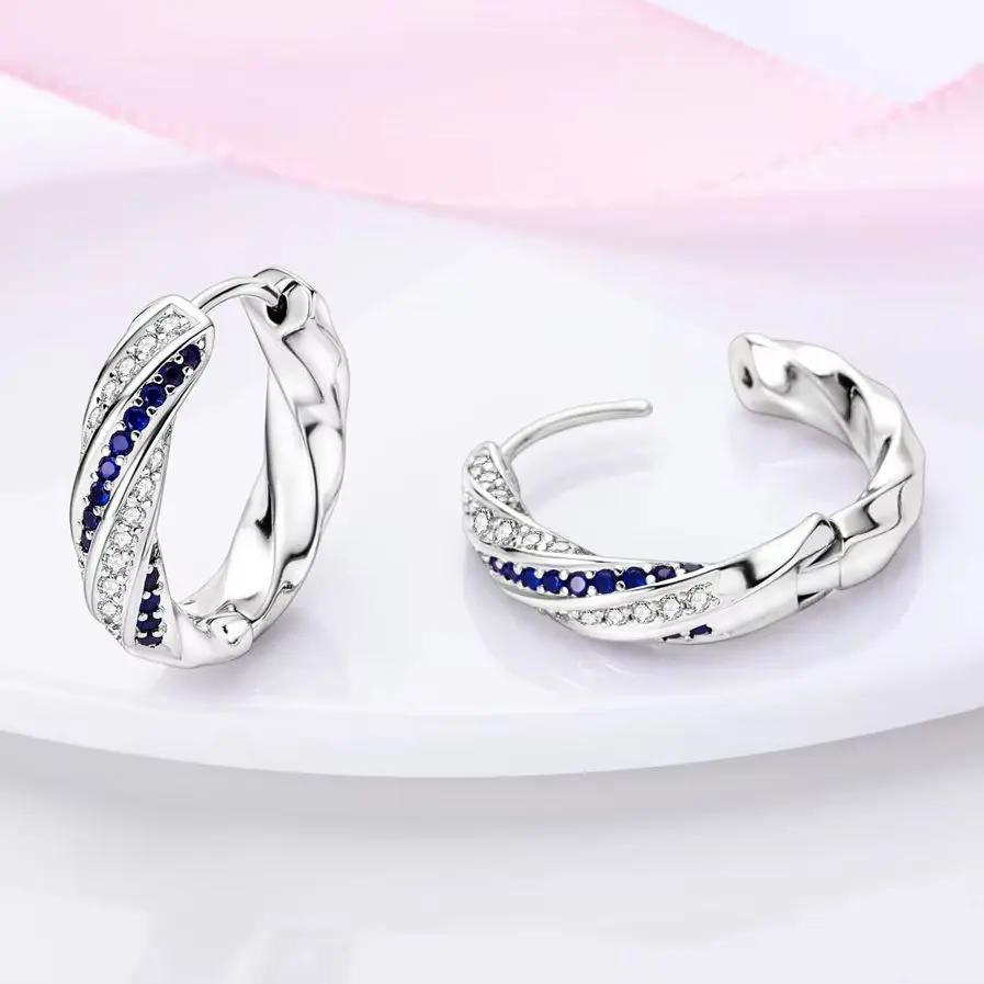 

Hoop Earring CZ Zircon Original Woman Earring Round Piercing Jewelry For Lady