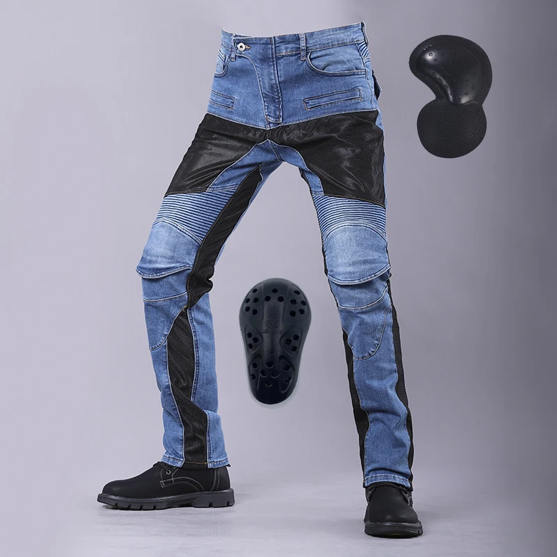 Motorcycle Riding Jeans Classic Black Blue With Knee Hip Pads Motocross Racing Pants Touring Outdoor Riding Trousers Four Season image 3