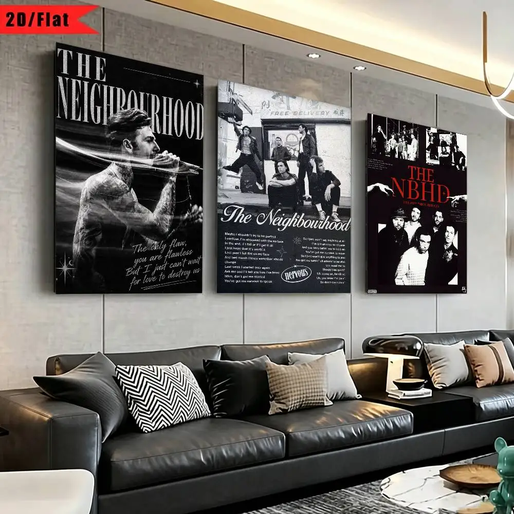 The-Neighbourhood Top Music  Poster Waterproof Wall Art Sticker For Bar Living Room Vintage Decor High Quality Print Gift