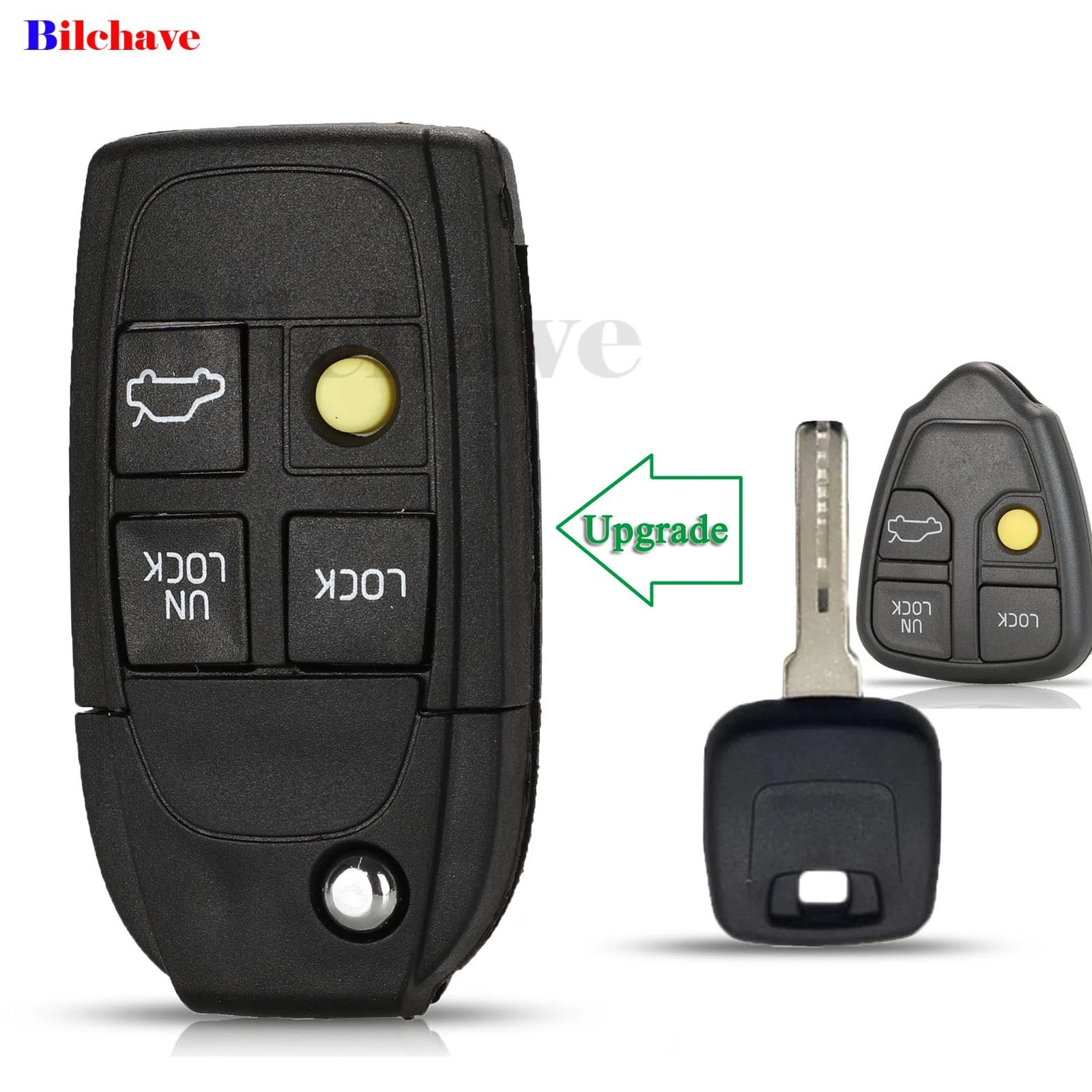 

Bilchave 5pcs Modified Flip Folding Remote Car Key Shell Case Fob 4BT For Volvo XC70 XC90 V50 V70 S40 V40 V90 C70 S60 S80 S70