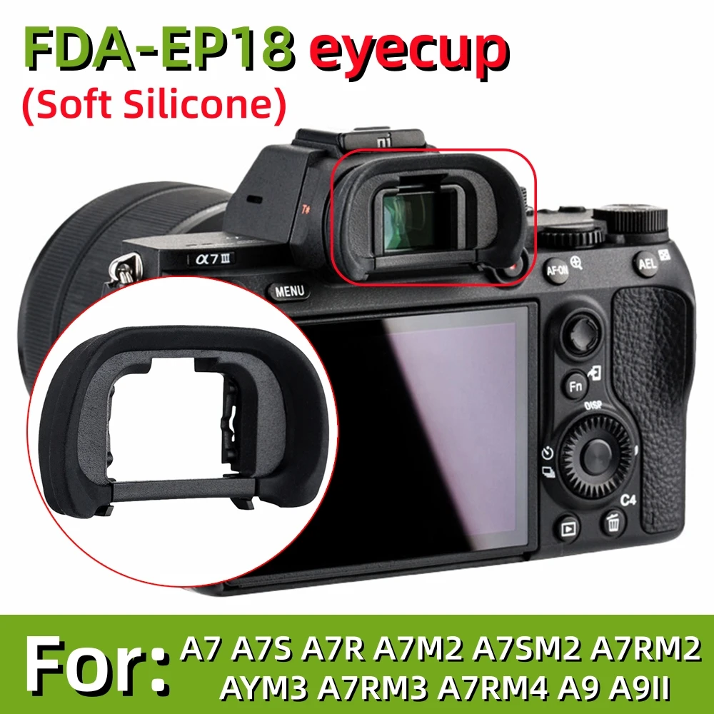 Capa de Borracha Macia FDA-EP18 para Visor (Eyecup) EP18 para Câmeras Sony A7, A7S, A7R, A7M2, A7SM2, A7RM2, A7RM3, A7RM4, A9, A9II - Acessório Essencial