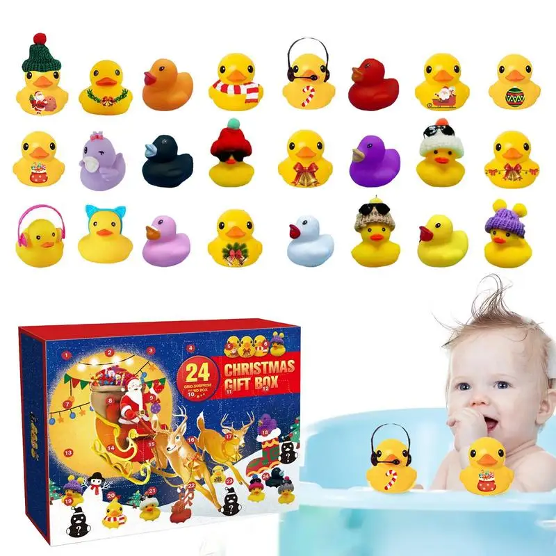 Advent Calendar Kids Rubber Hristmas Countdown Calendar 24pcs Bath Toys 2025 New Year Decorative For Bedroom Kids Room Gifts