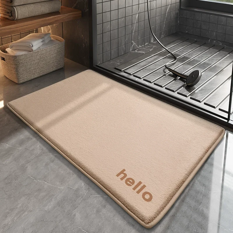 Memory Foam Bath Mat Quick-Dry Bathroom Rug, Non-Slip Water-Absorbing, Soft Solid Color Floor Mats for Bathroom Essentials