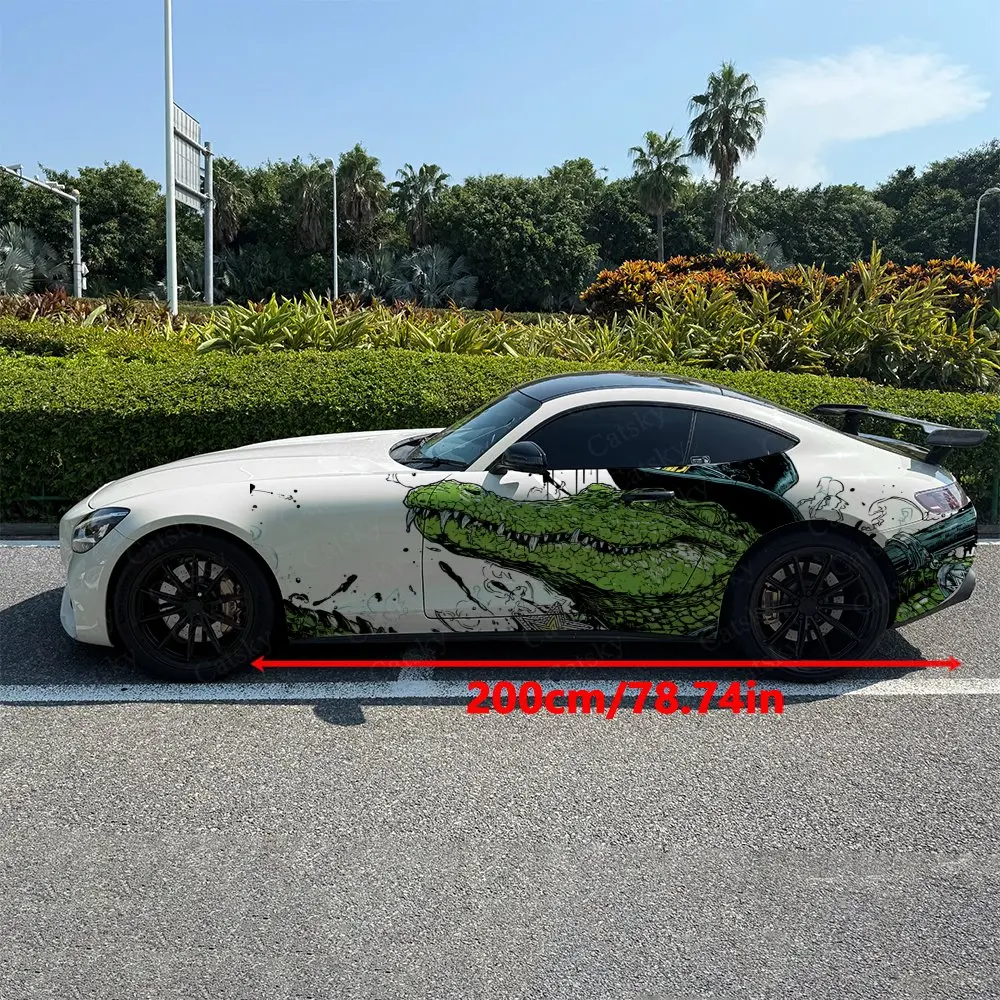 2pcs Star Badge Crocodile Tyrant, Durable, Fade-resistant, Enhance Vehicle Aesthetics With Bold Artistic Design Car Vinyl Wraps