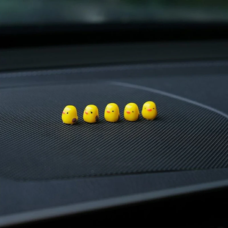 5Pcs Cute Mini Ducks Car Interior Decoration Auto Rearview Mirror Dashboard Ornaments For Woman Man Gift Car Accessories