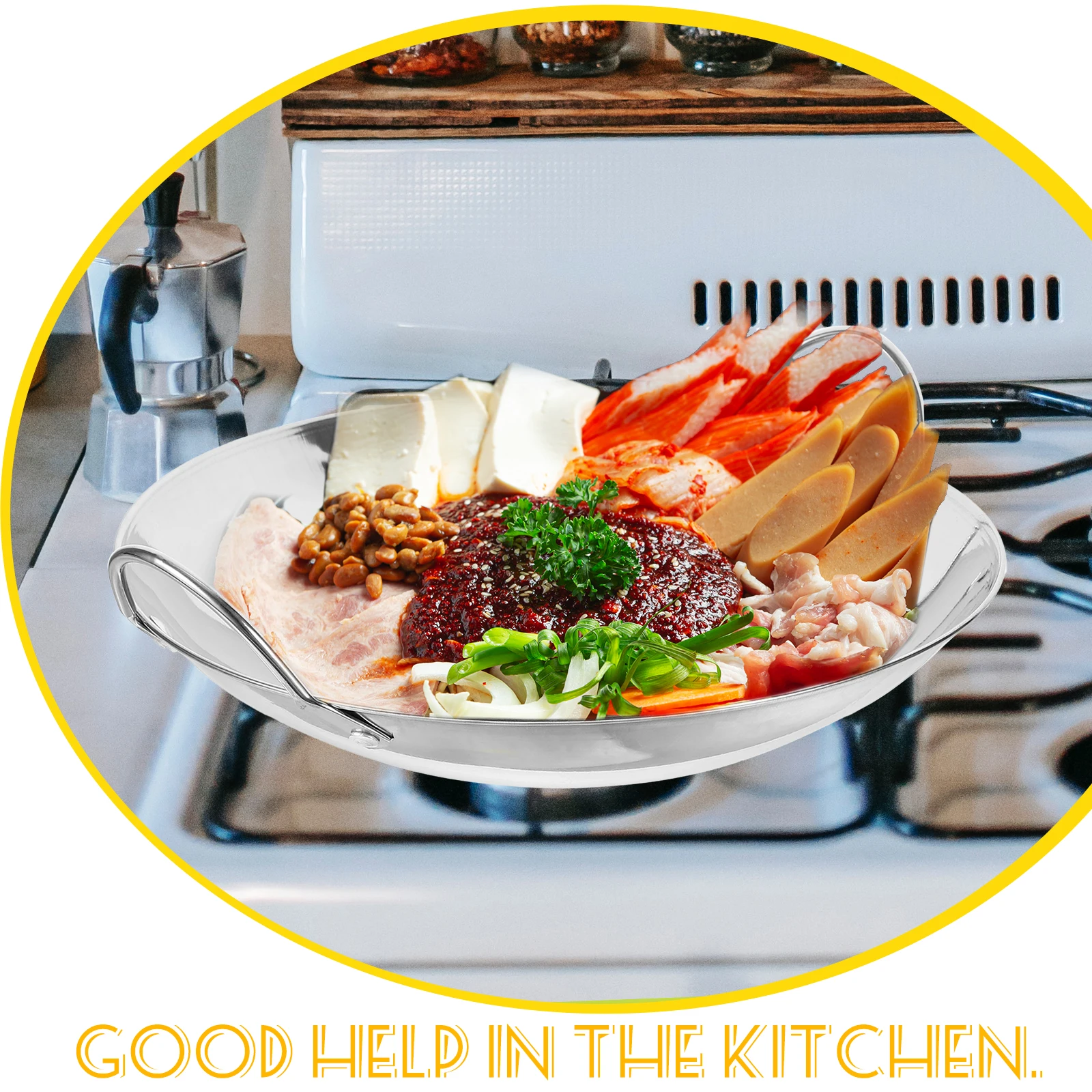 

Stainless Steel Anti-overflow Pot 10 Inch Thicken Tripod Hot Pot with Handle for Kitchen Cooking Non-stick Easy Clean Metal Wok