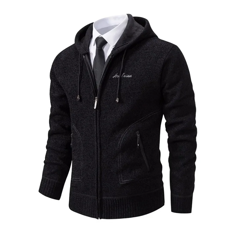 

Men Hooded Cardigans Sweaters Fleece Warm Sweatercoats Winter Thicker Casual Cardigans Hoodies Slim Fit Cardigans Coats 3XL