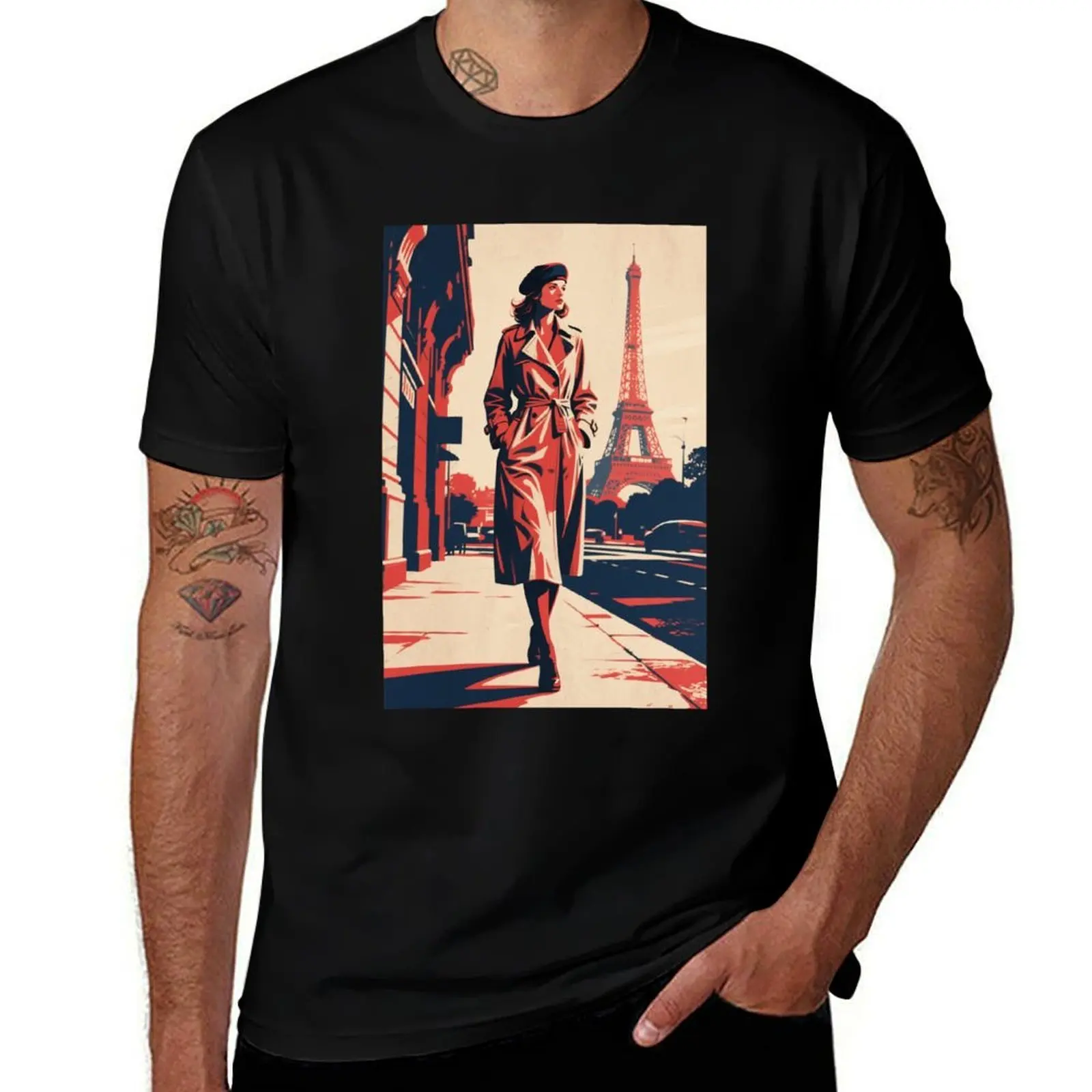 

Paris Stroll – Vintage Elegance in Hope Style T-Shirt plain oversize t-shirts man customs oversized t shirts for men