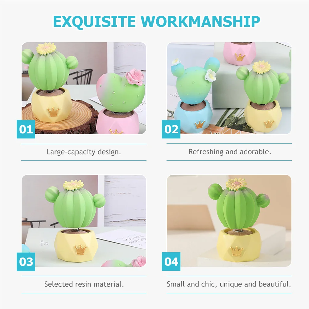 

Decoration Cactus Ornament Small Fake Decorations Statue Plant Car Dashboard Mini Potted Office