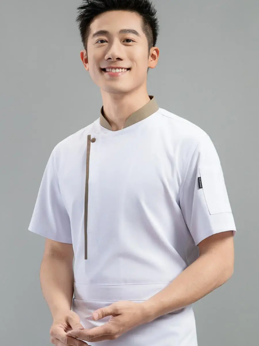 

Мужская профессиональная униформа для поваров: длинный и короткий рукав, весна-осень, для отелей и кухонь, с логотипом, влагоотводящая, для школ и учреждений.