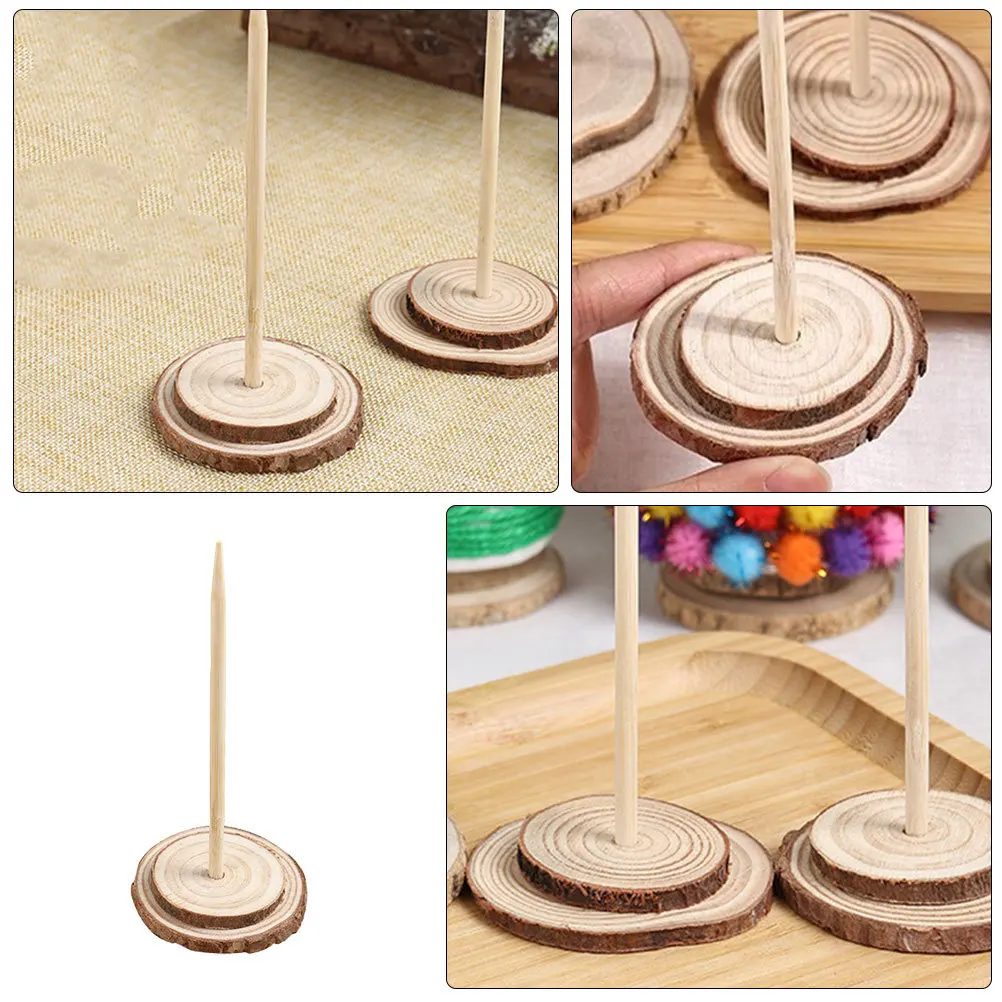 

5pcs Wooden Stand 9Cm Diameter Stable Base For Artificial Trees Holiday Decor Christmas Base Fake Christmas Tree Holder Wood
