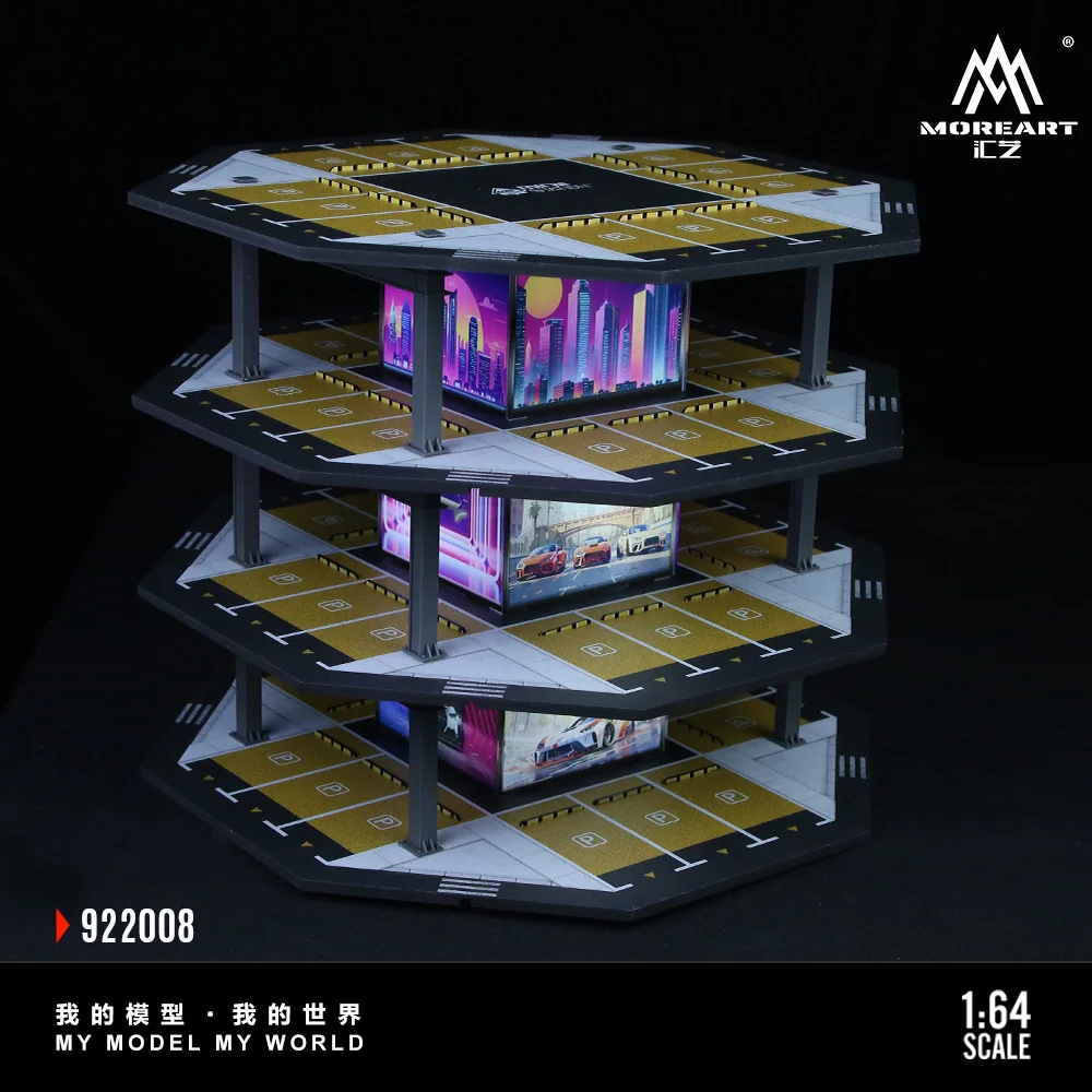 MoreArt 1:64 Edifício octogonal Estacionamento 02 Modelo de montagem