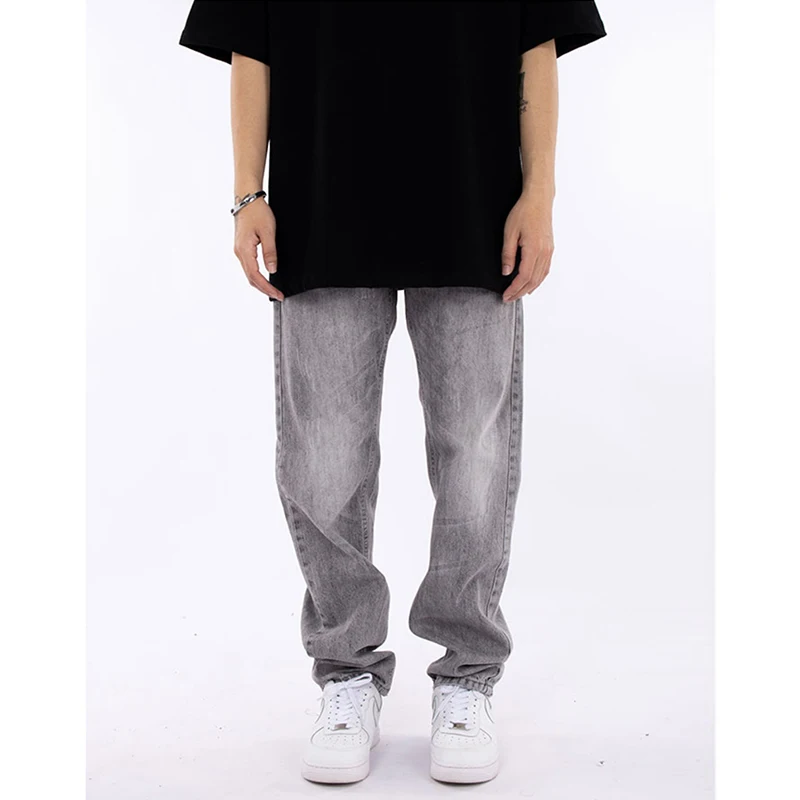 

Винтажные мужские джинсы Waed, прямые свободные американские повседневные длинные брюки, весенне-осенние модные брендовые джинсы