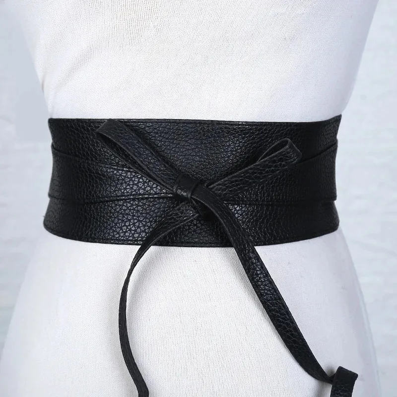 แฟชั่นผู้หญิงเข็มขัดสําหรับชุดหนัง Bowknot กว้างเข็มขัดเสื้อรัดตัว Designer แบรนด์หรูสีทึบเข็มขัด DT007