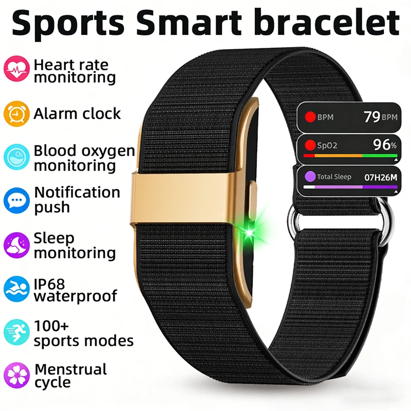 

Умный браслет для здоровья и фитнеса, трекер сна, монитор сердечного ритма и ВСР на весь день, водонепроницаемые спортивные смарт-часы
