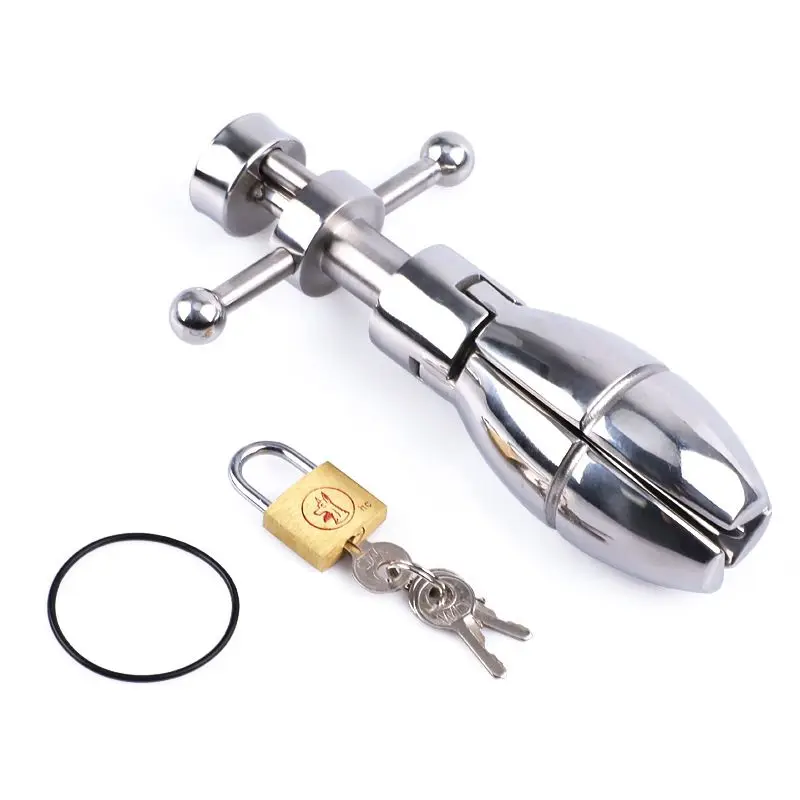 Stainless Steel Rigid Plug Anal Dilator Anal Lock Masturbator Chrysanthemum Plug Male and Female Passion Toy Adult Sex Toy