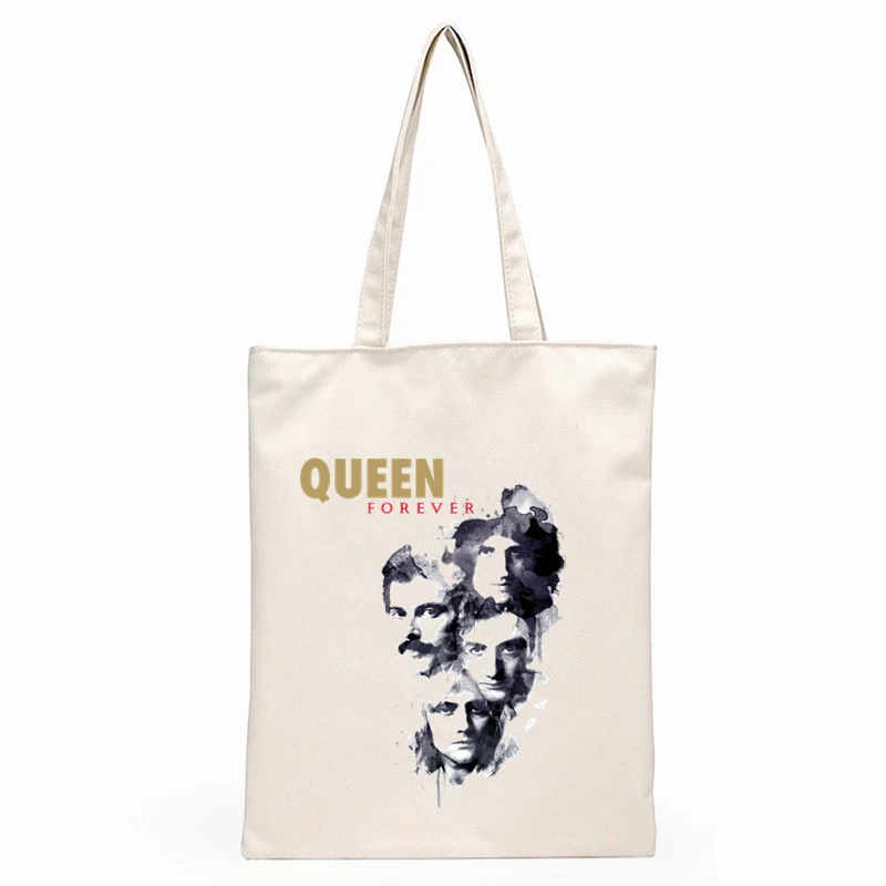 FREDDIE MERCURY Heavy Rock band The Queen Women's Canvas Bag Shopping Bags Female Large Capacity Tote Bag Reusable Shopper Bags