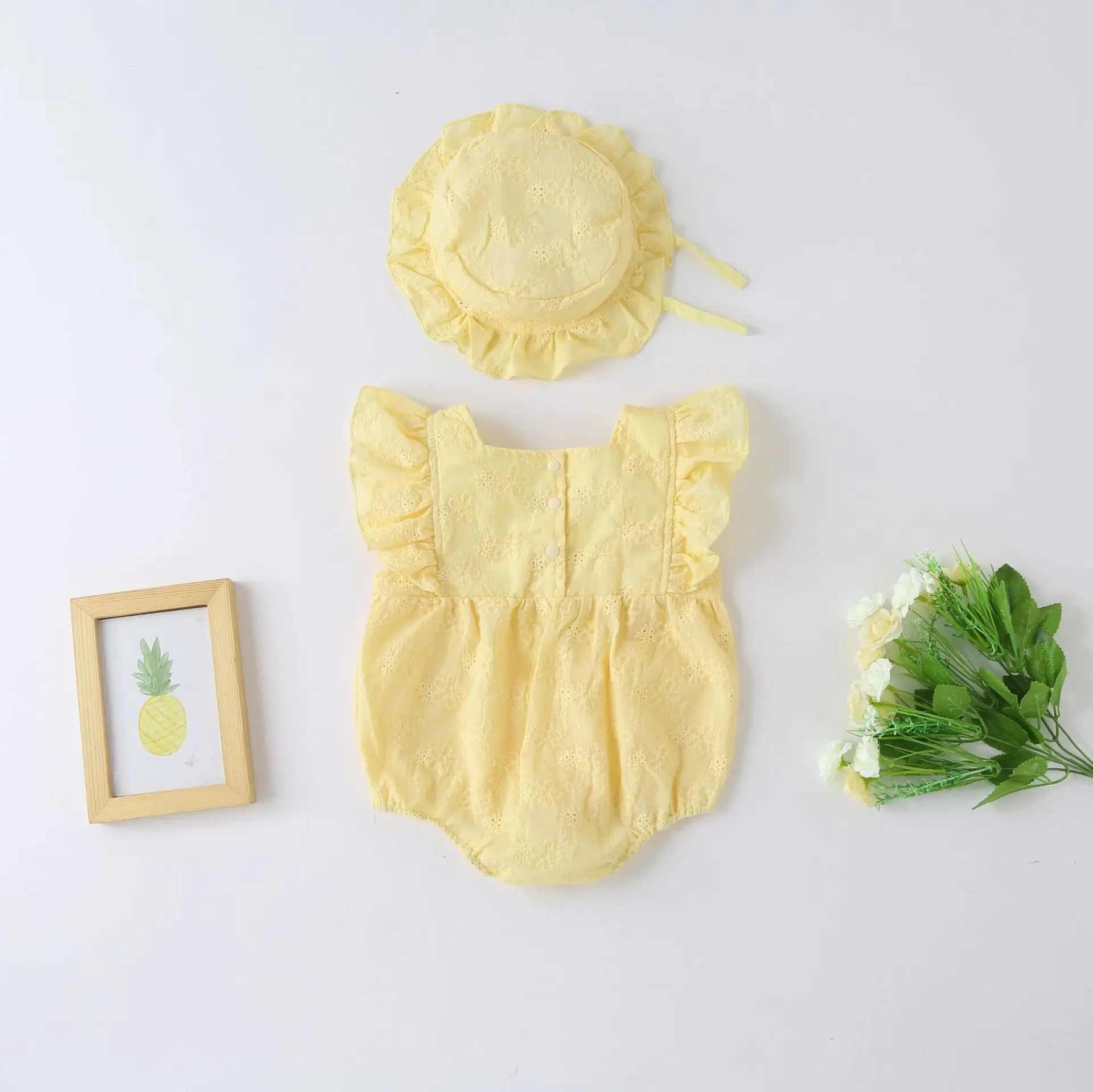 Summer Newborn Infant baby Girls Romper Embroidered Cotton Linen Infant Romper PLaysuit Jumpsuit Fashion Baby Clothing