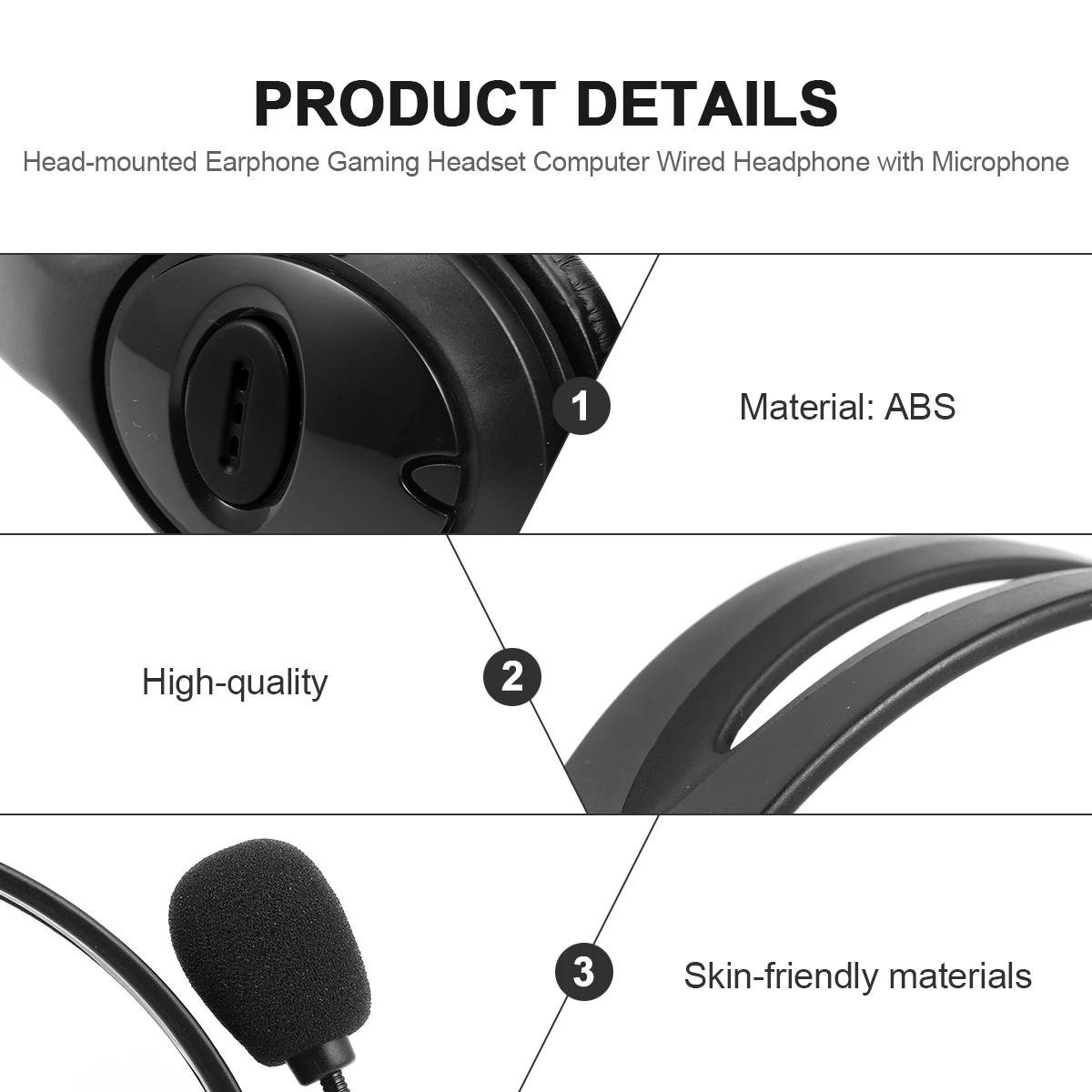 

Usb Computer Earphone Noise Reduction Gaming Headset Skin-Friendly Earpads High Precision Driver Comfortable Wired Head-Mounted