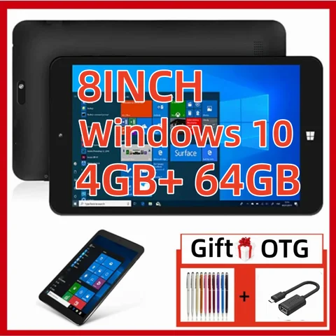 Tablet PC 8 INCH 4GDDR RAM 64GROM 64Bits Windows 10 WIFI Quad Core X5-Z8300 1.44GHz 1280x 800 Pixel Dual Cameras Office Work