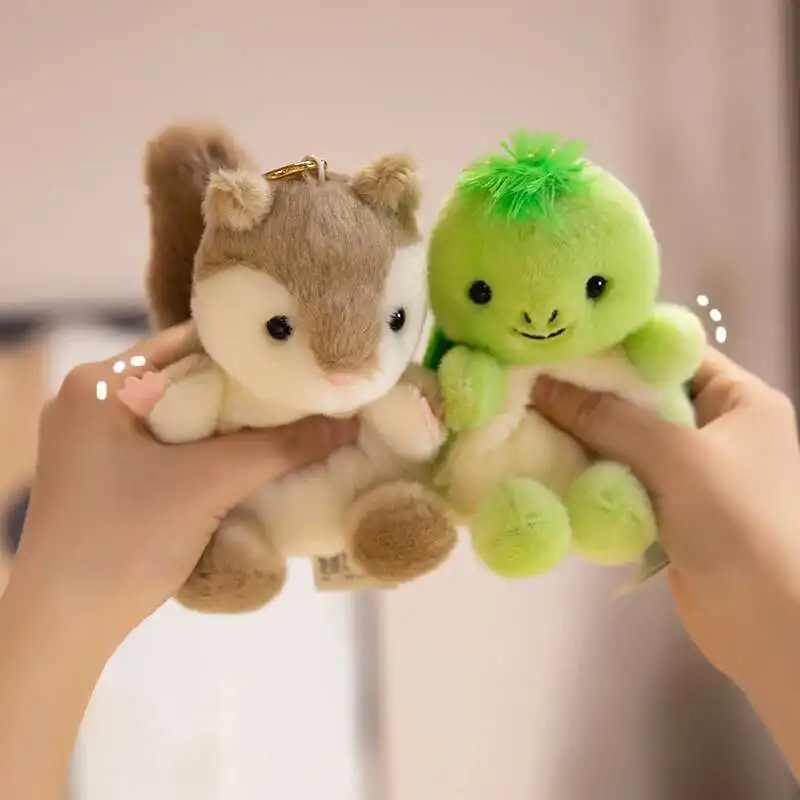 13 cm Mini Geur Pop Leuke Huisdier Serie Pluche Hanger Sleutelhanger schildpad, Panda, Paard, Fawn, Otter Pluche Begeleiden Pop Kid Gift