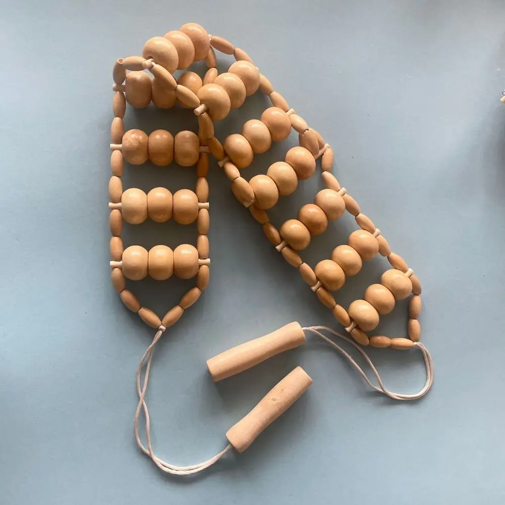 

Wooden Massage Roller Rope Eliminate Local Fat Anti Cellulite Lymphatic Drainage Massager Comfortable Burrfree