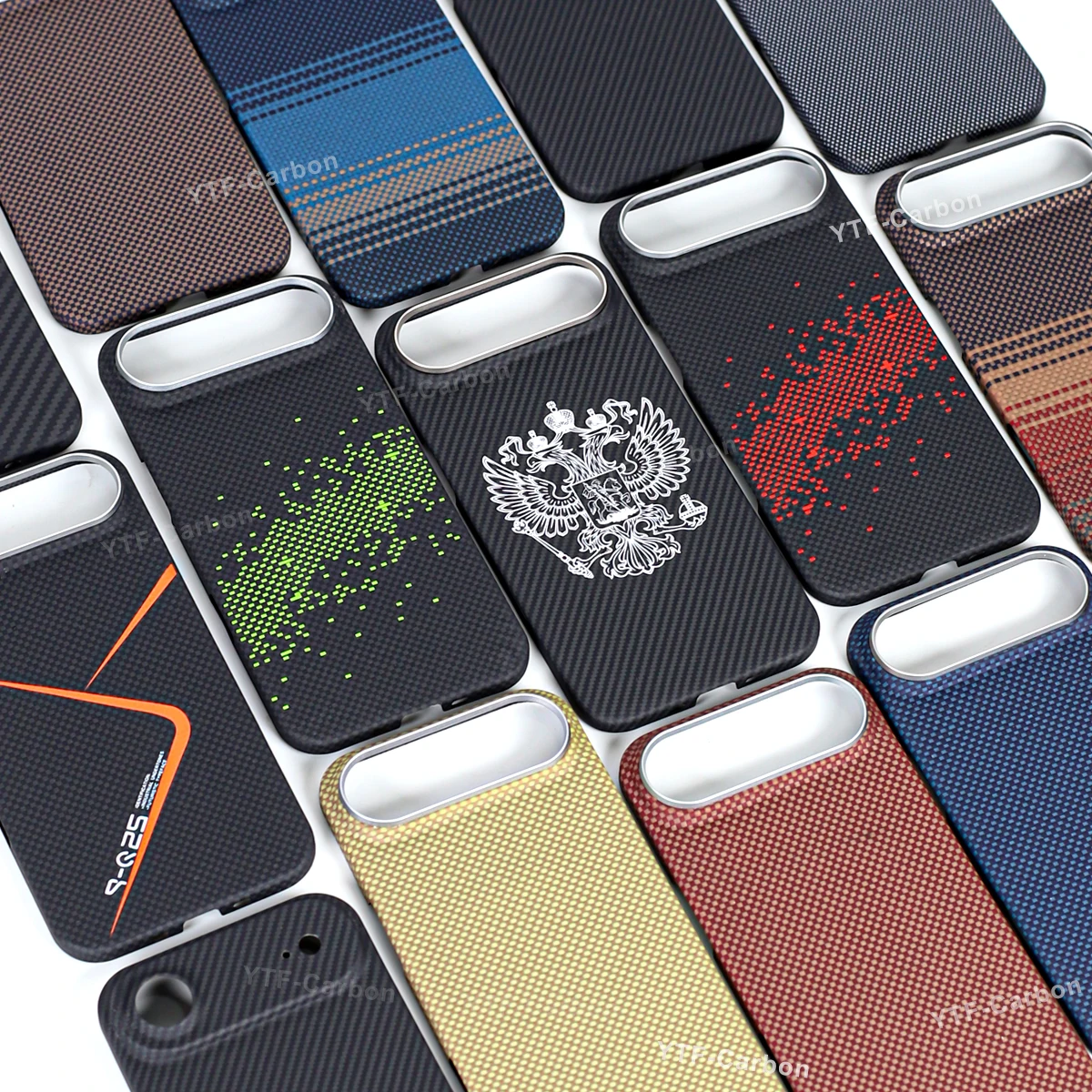 YTF-Carbon dla iPhone 17 Air Etui na telefon komórkowy Ultra-cienkie etui z Kevlaru Aramid 17 Pro Max Magnetyczne etui na iPhone 17 Pro — zdjęcie produktu 5