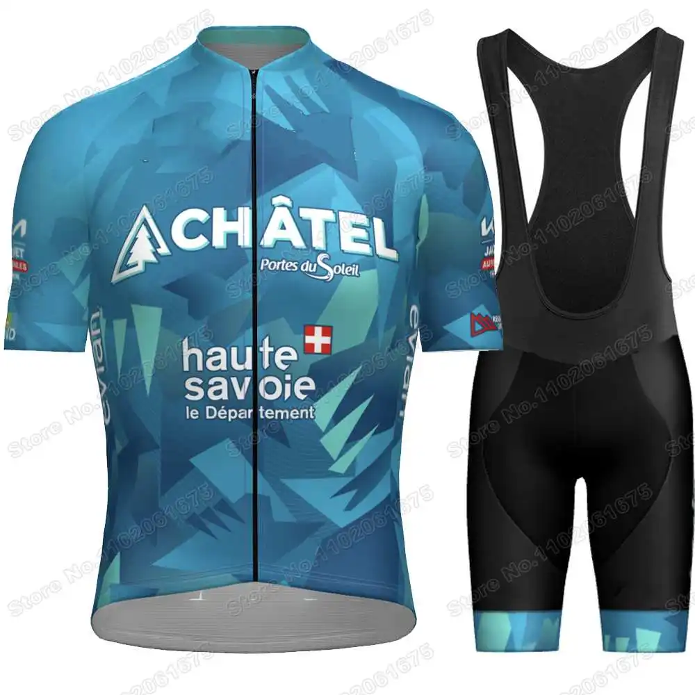 2023 Chatel Team Cycling Jersey Set Haute Savoie Cycling Clothing Summer Men Road Bike Shirt Suit Bicycle Bib Shorts MTB Maillot