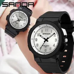 SANDA Women Watches Fashion Silicone Analog Quartz Wrist Watch Baseball Sports Waterproof Boy Girl Casual Clock Children Gifts