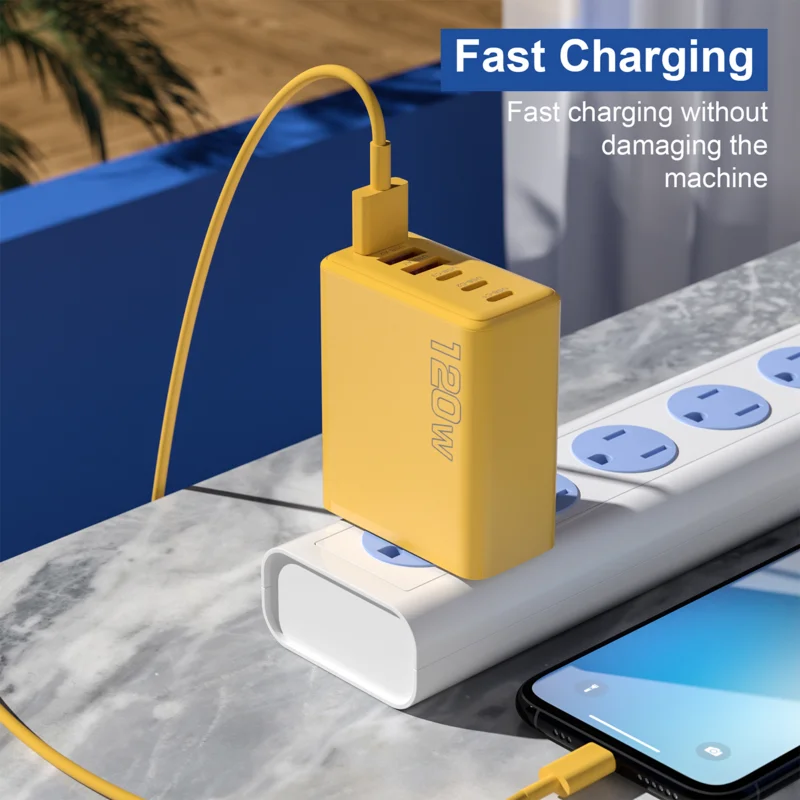 For Refer To Description Multi-Port Cell Phone Charger Multiport 120W USB Wall Charger International Fast Charging Charger Block