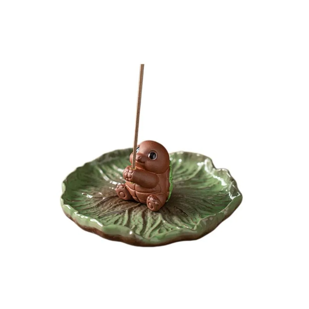 Frog Turtle Crab Animal Lotus Incense Burner Ceramics Sleep Aid Lotus Censer Holder Ornament Zen Chinese Style