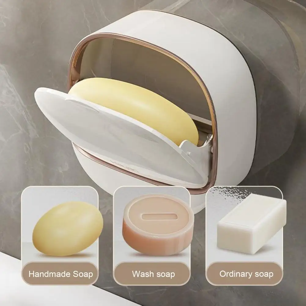 Self Draining Soap Tray Strong Load-bearing Shower Soap Holder Easy to Install Bathroom Wall Mounted Soap Box Container