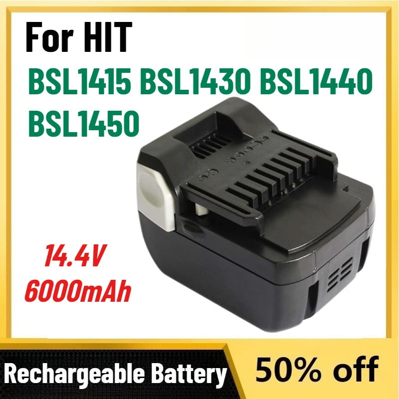 Large Capacity 6000mAh 14.4V Battery for HIT BSL1415 BSL1430 BSL1440 BSL1450 Drill Power Tool Rechargeable Lithium Battery