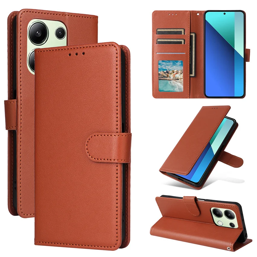 Business Leather Case For Redmi Note 13 12 11 10 8 9 Pro Plus 4G 5G 11S 10S 9S 8T Flip Wallet Card Holder Cover Housing