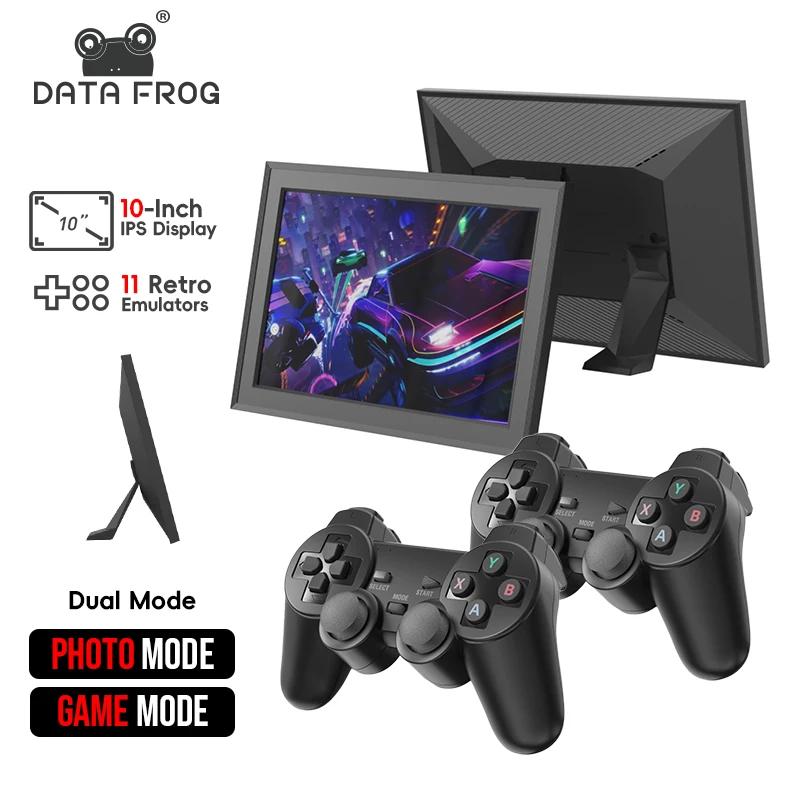 

DATA FROG PS10 Multifunction Game Stick - 1280P FHD Portable Gaming Console, 64GB Memory, WiFi Support, 15,000 Preloaded Games