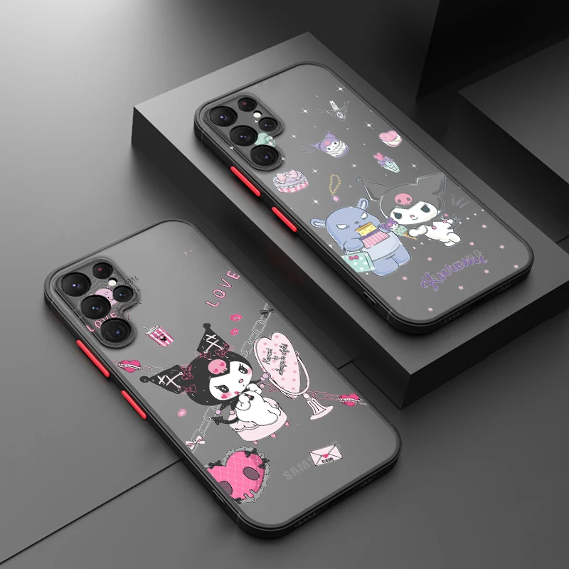 

Kuromi Melody Baby For Samsung Galaxy S24 S23 S22 S21 S20 S10 Note 20 10 FE Plus Ultra Lite Frosted Translucent Phone Case