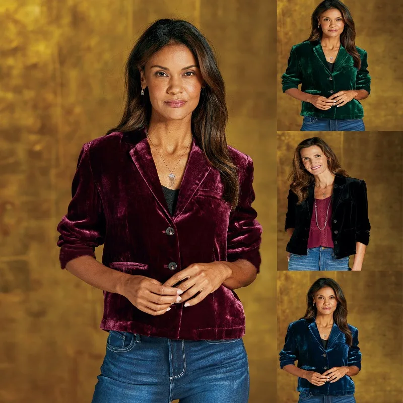 

Women's Spring and Autumn Tops Coats Shirts Velvet Short Retro Simple Comfortable Casual Design Fashion Advanced Soft Niche New